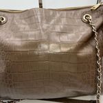 DKNY  Croc Embossed Leather Adjustable Woven Chain Tote Photo 6