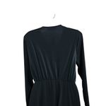 Fashion to figure Long Sleeve Drape Front Midi Dress Faux Wrap Stretch Blue XL Photo 6