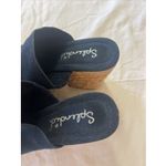 Splendid ‎ Theodore Women's Sandals Sz 7.5 Navy Jute Mule Wedge Shoe Navy Suede Photo 2