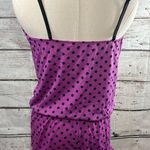 Betsey Johnson Sleep Romper Magenta w Black Polka Dots-Small Photo 2