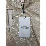 Skies Are Blue by Avara Gold Metallic Blouse Sleeve Keyhole Neckline Sz M Photo 2
