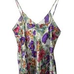 VINTAGE Satin Floral Ruffle Mini Slip Dress in White/Pink/Purple OS White Size undefined Photo 5