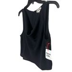 Open Edit  Women's Size Small Black Cowl Neck Crepe Tank NWT Elegant Draped Top Photo 2