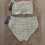 NWT Women’s Aqua Couture Smocked Bandeau High Waist 2 Piece Bathing Suit Size M Green Size M Photo 1