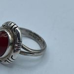 Vintage Native American sterling silver Carnelian ring size 7 . Red Photo 7