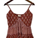 Talisman Tiered Ruffle Babydoll Dress Rust Brown size Medium Photo 2