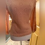 White House | Black Market  peach open knit sweater Photo 3