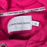Calvin Klein  Jeans Pink Cropped Hoodie Sweatshirt Logo Size M Photo 4