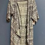 LuLaRoe NWT WO SIZE SMALL OPEN FRONT WATERFALL DUSTER BLACK CREAM GEO DESIGN Photo 1