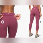 Lululemon Wunder Under Leggings Crop High-Rise Roll Down Scallop Size 4 Plumful Photo 3