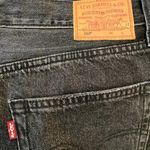 Levi's 501 Shorts Denim Jean Short High Rise Raw Cut Off Black W30" Photo 2
