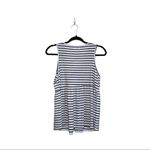 Maurice's  NWT White & Navy Blue Striped Lace Up Babydoll Tank Top Photo 6