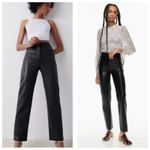 Aritzia Wilfred Melina Vegan Leather Pants Size 00 Black Straight Leg Photo 13