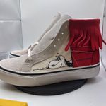 Vans x Peanuts Snoopy Red Fringed High Top Sneakers Shoes Men's 4 Women's 5.5** Photo 0