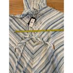 Chaser Women's XS Multicolor Striped Knit Poncho Top Hooded Lace-Up Photo 12
