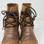 Sorel ‎ Addington Lace Up Waterproof Leather Moto Military Bootie size 9.5 Photo 3