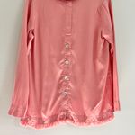 Soft Surroundings Ravina Button Up Shirt Fringe Hem Coral Pink Size Medium Photo 5