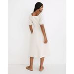 Madewell Puff-Sleeve Button-Wrap Striped Midi Dress Size 6 Photo 2