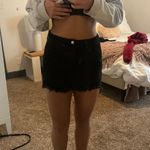 Black Ripped Denim Skirt Size 6 Photo 0