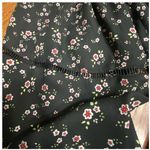 Topshop  Mini Dress Womens 8 Black Floral Long Sleeve Ruffle Collar Photo 6