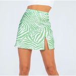 Princess Polly Clueless Zebra Print Mini Skirt Green and White Size 0 Photo 1