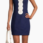 Lilly Pulitzer  Valli Shift Dress Size 6 Navy Blue Metallic Nautical Preppy Beach Photo 0