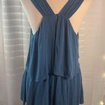 Mustard Seed Blue Tiered Jumpsuit Relaxed Fit Photo 1