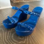 Carmen Sol Studded Blue Wedge Jelly Sandals Size 8 Photo 0