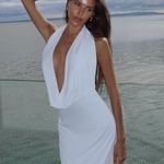 ZARA  maxi dress gown bodycon halter plunge neck party formal wedding evening Photo 5