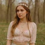 Elodie Floral Print Short Sleeve Scoop Neck Rayon Cropped Top Size Medium NWT Photo 9