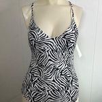 Vicious Young Babes AdjustableOne Piece Swimsuit Size Small. Black/White Black Photo 0