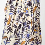 Ann Mashburn  Pleated Wrap Maxi Skirt Floral White Navy Sz Small Photo 0