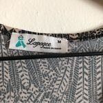 Lapogee Witchy Fall Geometric Black Tan Pattern Bell Sleeve V Photo 3