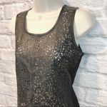 Bagatelle Black Leather Laser Cutout Tank Top XS Photo 4