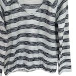 Sanctuary  V-Neck Knit Black White Stripe Lightweight Top Coastal Capsule M Photo 3