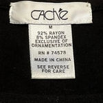 Cache Vintage  Y2K Black Sequin Floral Batwing Sleeve Cocktail Dress Size M Med Photo 3