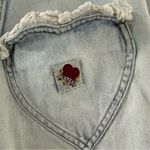 Vintage 90s Jou Jou Heartbreaker Denim Jean Shorts Lace Trim & Heart Patch 9/10 Blue Photo 5