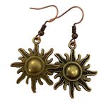 Sun, Moon, and Shooting Stars Bronze Celestial Earrings Lot Photo 5
