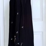 Japna  Black Long Sleeve Embroidered Boho Mini Dress with Open Back Women’s Size M NWT Photo 5