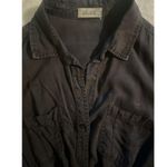 Bella Dahl  Mini Shirt Dress Women's Slate Gray Tie Waist Small Photo 2