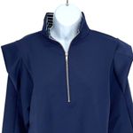 Addison Bay  Womens Quarter Zip Layered Shoulder Poplar Pullover Navy Medium NWT‎ Photo 2