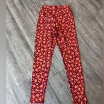 VITALITY x COSMOPOLITAN Vibrant Red and Orange Patterned Leggings Size M Photo 2
