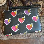 Coach Authentic HEART leather zip top wristlet Photo 1