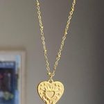 Handmade gold tone stainless steel celestial whimsical boho heart necklace🌟 Photo 1