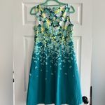 Pendleton  Petite Turquoise Yellow White Floral‎ Sleeveless A Line Dress Size 10 Photo 1