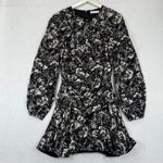 JONATHAN SIMKHAI Anastasia Black Flora Fauna Ruched Mini Dress Size 6 Photo 0