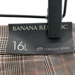Banana Republic NWT  Ryan Slim Straight Plaid Cotton Wool Pants Womens Sz 16 Long Photo 2