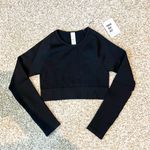 ACTA NWT Ribbed Seamless Long Sleeve Shirt in Black Size Small Photo 3