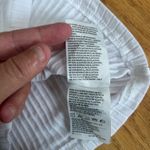 Divided  By H&M White Ribbed Women’s Fitted Crop Shirt Size Small Split Sleeve Photo 7