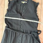 Boden Tiered Ruffle Poplin Maxi Dress Size 10r Black Buttons Woman’s Photo 4
